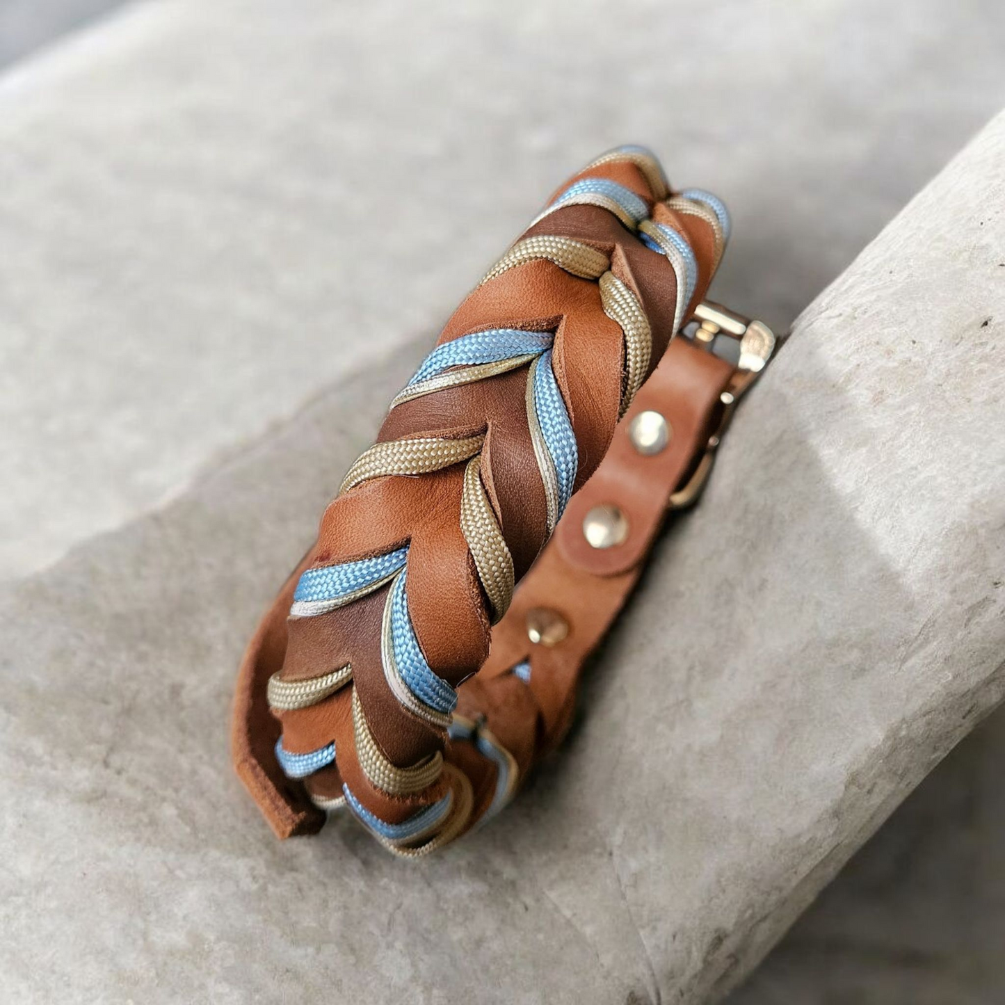 Collier tressé Blue Ice