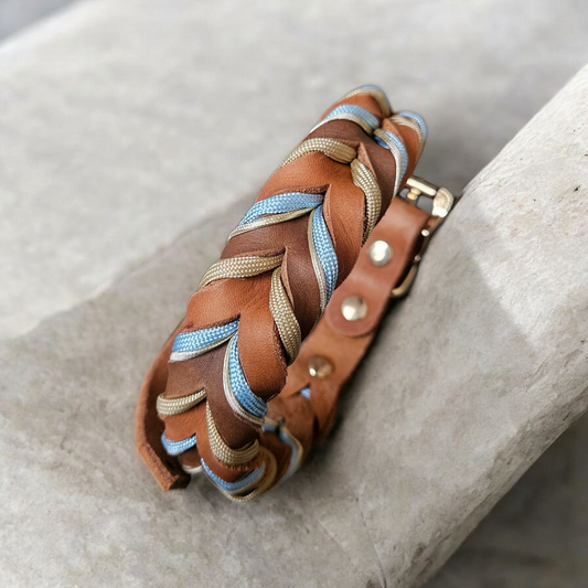 Collier tressé Blue Ice