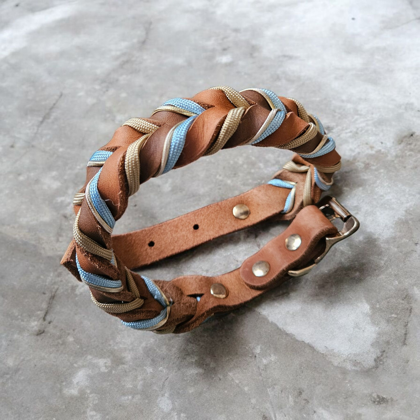 Collier tressé Blue Ice